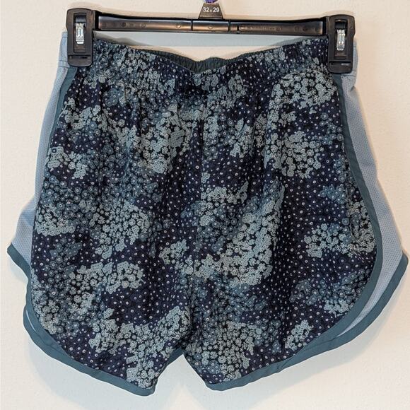 Nike Dri-Fit Blue Teal Floral Lined Drawstring Athletic Shorts Size Small - Picture 3 of 8